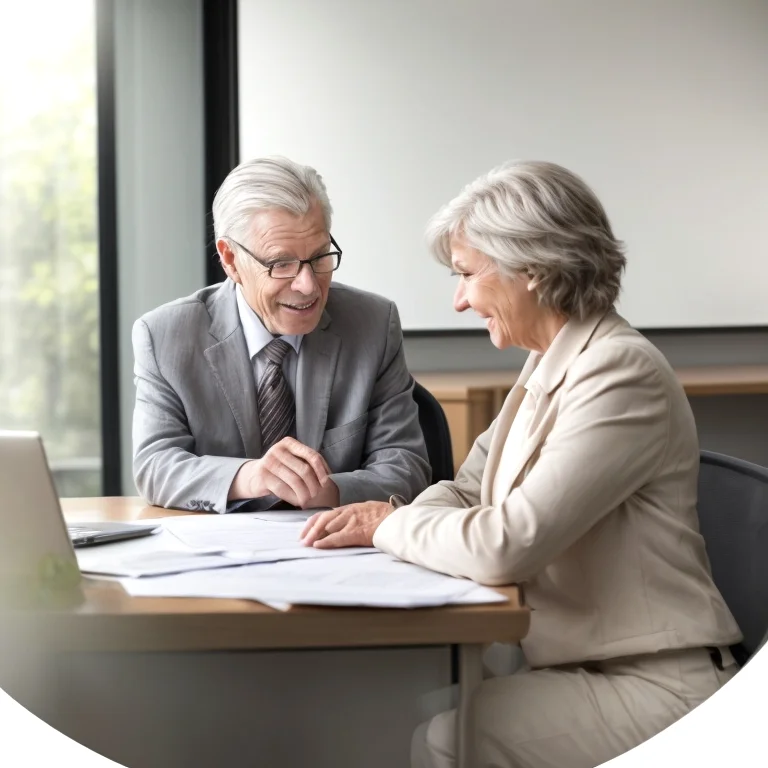 فريق المحامين يشرح الوثائق القانونية لكبار السن