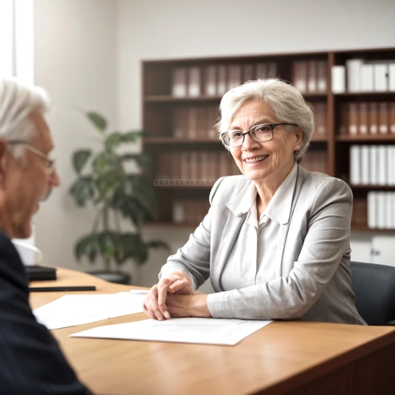 مستشار قانوني يساعد على توقيع المستندات الخاصة بكبار السن